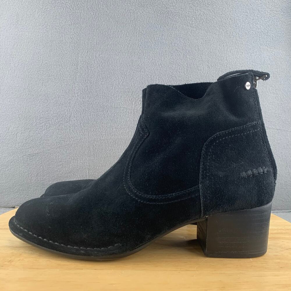UGG Boots Bandara Ankle Booties Black Suede Zip-Up Size Women’s‎ Size 8.5 US